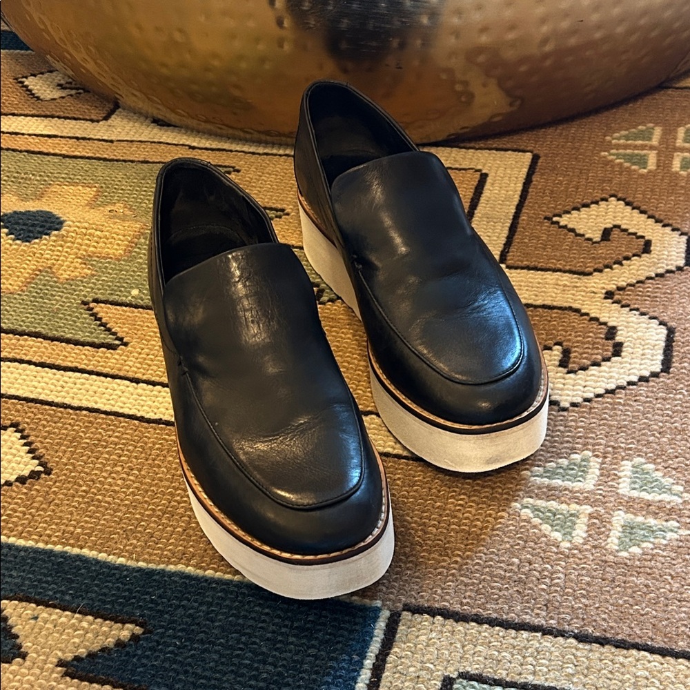 Vince Black Platform Loafers